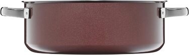 Жаровня WMF Fusiontec Mineral з кришкою 28 см, для індукції, 5,9 л, високі борти, керамічна, стійка до подряпин, червона