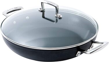 Сковорода Le Creuset з антипригарним покриттям з кришкою, 26 см, для всіх типів плит (вкл. індукційні), антрацит/срібло
