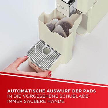 POLTI Coffea S15W: Еспресо-машина з сумісністю з E.S.E. Pads 44 мм, об'єм бака 0,85 л, тиск помпи 19 Bar, білий колір (бежевий)
