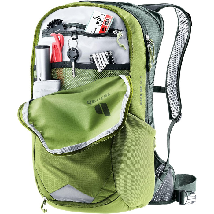 Рюкзак для велосипеда Deuter Race Air 14+3 л, Meadow-ivy, вентиляція спини