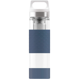 Термос-пляшка SIGG Hot & Cold 0.4 л, скляна, із силіконовим захистом, синя, ізоляційна, без шкідливих речовин