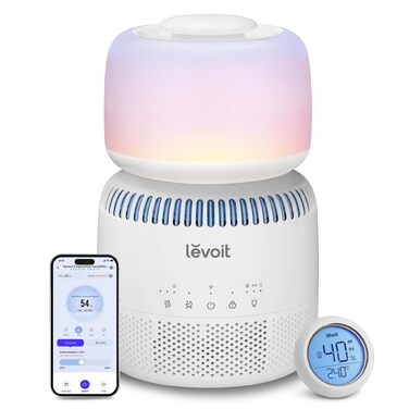 Зволожувач повітря Levoit Smart для великих приміщень, 4.5 л, теплий/холодний пар, 550 мл/год, нічник, автовимкнення, білий