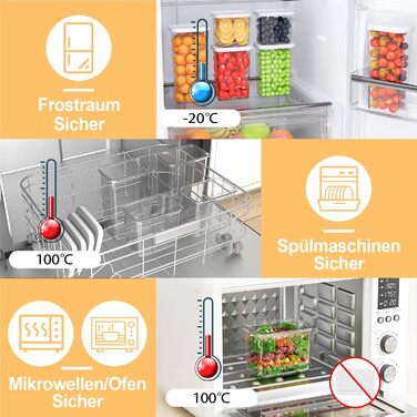 Герметичні контейнери для зберігання продуктів з кришкою (12 шт., до 1,8 л)
