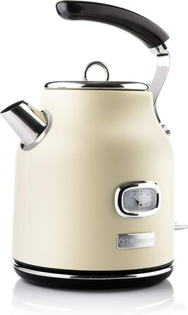 Електрочайник Westinghouse Retro 1,7 л, білий, з терморегулятором, індикатором рівня води, фільтром від накипу та захистом від перегріву