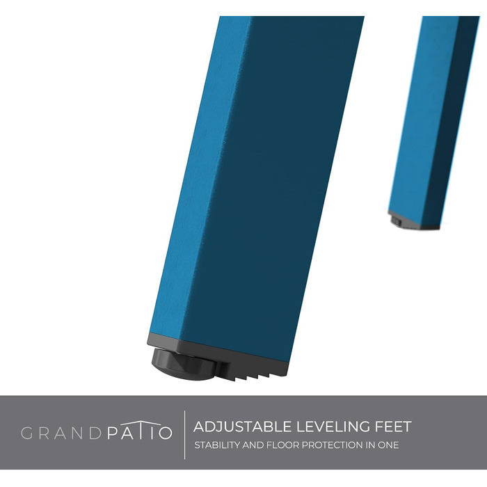 Grand patio Стіл кавовий та приліжковий для балкону, саду, дому та офісу, металевий, синій, простий монтаж