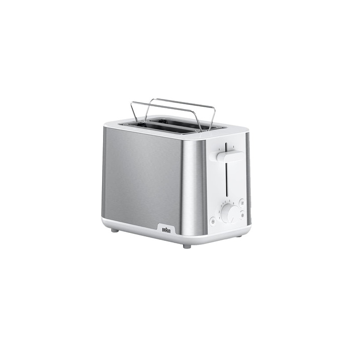 Тостер Braun PurShine HT1510 White – 2 відділення, 8 режимів підсмажування, розморожування, підігрів, висувний піддон для крихт, 900 Вт