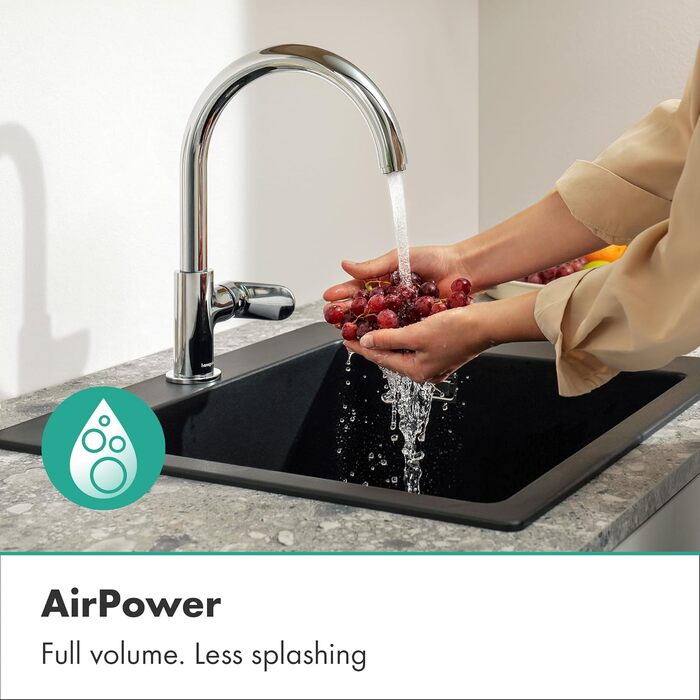 Змішувач кухонний Hansgrohe Vernis Blend M35 з виливом 210 мм, хром - одинарний струмінь