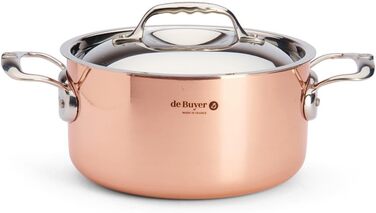 Каструля для овочів De Buyer з кришкою, мідна, коричнева, 20 см, 2 шт.