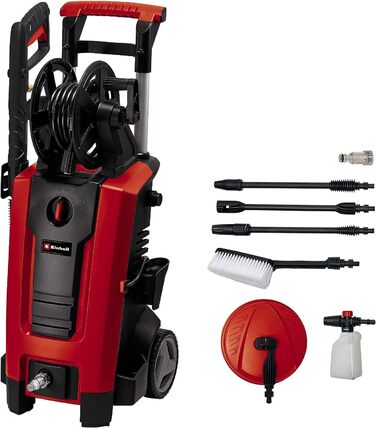 Мийка високого тиску Einhell TE-HP 140 (1900 Вт, 140 бар, модульна система Quick-Couple, шланг, пістолет, ланза, насадки, щітка, контейнер для миючого засобу)