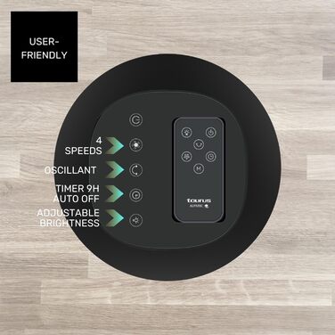 Вентилятор вежний Taurus Babel RCH 50W, 86 см, сірий: 4 режими, таймер, пульт, сенсорний екран