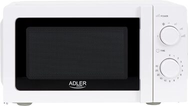 Мікрохвильова піч Adler AD 6205, 700 Вт, 20 л, біла