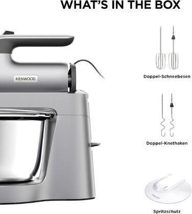 Кухонна машина-міксер Kenwood Chefette HMP54.000SI, чаша з нержавіючої сталі 3.5 л, 650 Вт, сріблястий