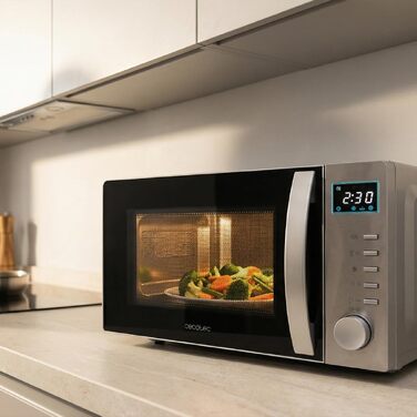 Мікрохвильова піч Cecotec Proclean 5105 Silver 20л з грилем, технологією 3DWave та функцією розморожування, сіра