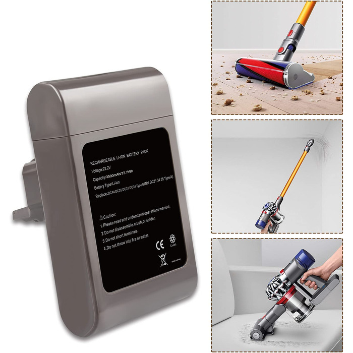Акумулятор LabTEC 22.2V Lithium 3500mAh для пилососа Dyson DC34, DC35, DC44, DC45, DC31 (Type B)