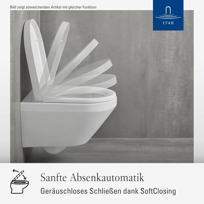 Сидіння для унітаза Villeroy & Boch O.novo D-подібне, біле (Alpin), з мікроліфтом SoftClose, знімне, матеріал Duroplast, 9M38S101