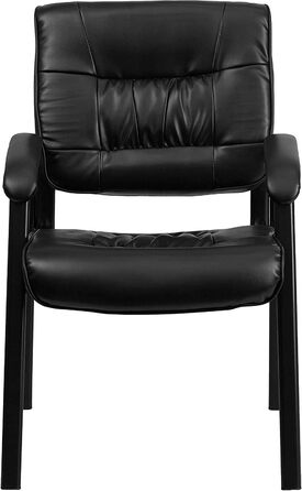 Крісло-табурет Haeger Flash Furniture з шкіри, з порошковим покриттям каркасу кольору титанового сірого, чорне