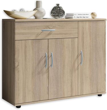 Комод Stella Trading LILLY у стилі дуб сонома, сучасний, з великою місткістю, 90x70x30 см, 1 шухляда, для вітальні