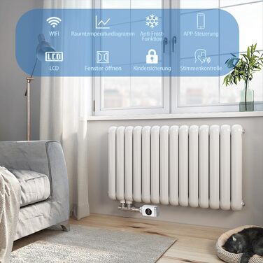 Розумний термостат для радіатора SALCAR TRV801W WiFi LCD, сумісний з Alexa та Google Home, Tuya Smart, 2 шт.