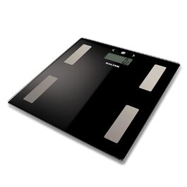 Електронна вага Salter 9150 BK3R для аналізу складу тіла, скляна, чорна – вимірювання ваги, ІМТ, жиру, води, до 8 користувачів, ультратонка, великий дисплей