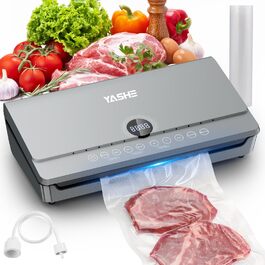 Вакууматор для продуктів 10-в-1 з магнітною кришкою, 80кПа, подвійним швом та подвійним насосом, з відсіком для рулонів та шлангом