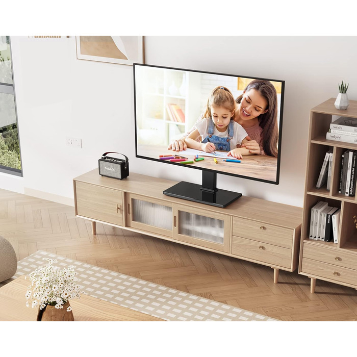 Підставка для телевізора FITUEYES 27-55'' LCD LED OLED Plasma, регульована висота, VESA 400x400 мм, до 40 кг, для плоских і вигнутих екранів