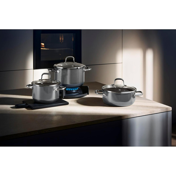 Каструля WMF Fusiontec Essential, 16 см, без кришки, 1.3 л, сіра. Нержавіюча сталь, високотехнологічна кераміка, індукційне дно, Made in Germany
