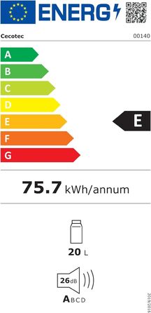 Міні-холодильник Cecotec Bolero MiniCooling 20L Bahamas Mint, для авто і дому, охолодження та нагрів, регульована температура 7-65°C, 12-220В