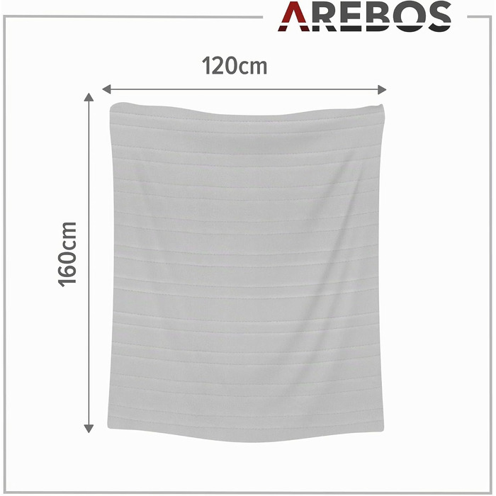 Електрична грілка-ковдра Arebos з плюшу 160 x 120 см з таймером, бордова