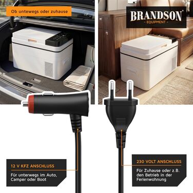 Автомобільний холодильник Brandson 30л з Bluetooth та Wi-Fi (Tuya Smart) - Електричний компресорний автохолодильник з функцією морозильника (-20°C), 12/24В та 230В, Еко-режим, для авто, кемпінгу, вантажівок - Білий