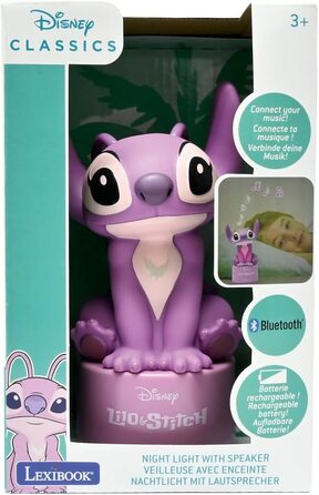 Дитячий Bluetooth-нічник Lexibook Disney Stitch & Angel, рожевий, модель NS02D1