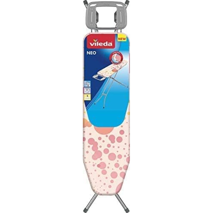 Гладильна дошка Vileda Neo, рожева, компактна, 114x33 см
