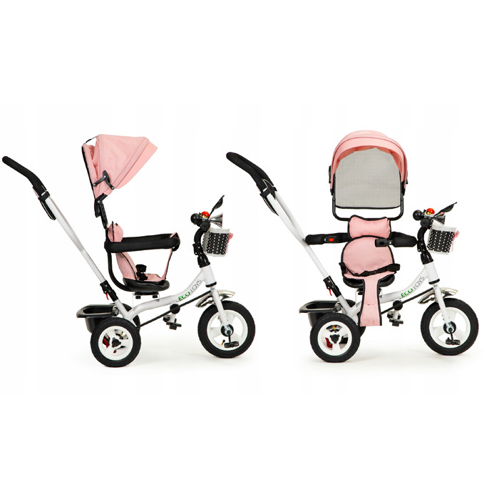 Триколісний велосипед Ecotoys 1796 (білий, чорний, рожевий, сірий)