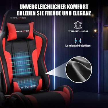 Ігровий симулятор GTPLAYER Cockpit для керма з 3D-стереодинаміками, тримачем для монітора, педалей та важеля КПП, регульований (Червоний)