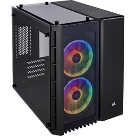 Корпус для ПК Corsair Crystal 280X RGB, micro-ATX, загартоване скло, чорний, підсвітка LED