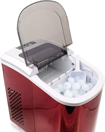 Льодогенератор нержавіюча сталь Ice Maker для дому червоний