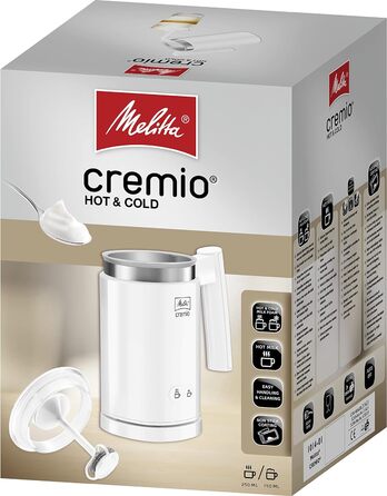 Електричний спінювач молока Melitta CREMIO 1014-01, антипригарний, для гарячого і холодного молока, білий