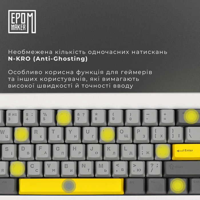Клавіатура механічна бездротова EPOMAKER Shadow-X Wisteria Linear White (SHX-W-WL)