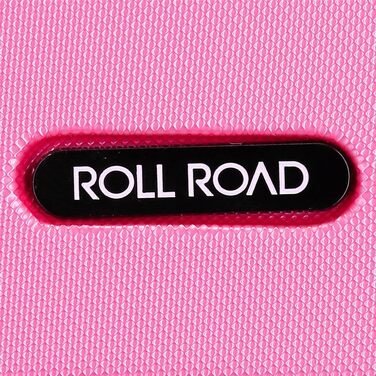 Чохол-валіза Roll Road Flex з ABS-пластику, кодований замок, 4 колеса, ручна поклажа, практичний інтер'єр, набір 2 шт., рожевий