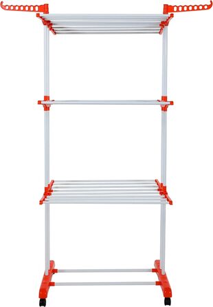 Сушарка для білизни Herzberg HG8034ORG, 20 м, багатофункціональна, нержавіюча сталь, легка збірка, помаранчева