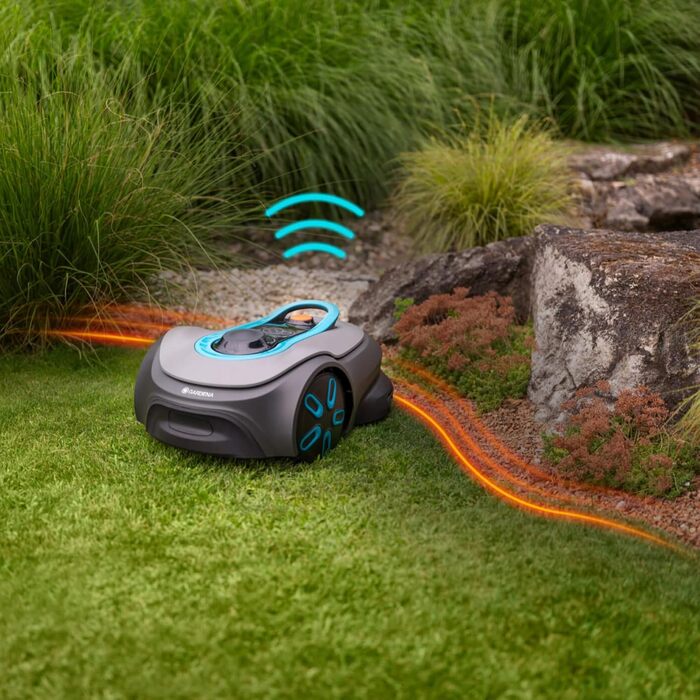 Робот-газонокосачка Gardena Smart Sileno Free Set 600 м²: LONA Intelligence, обрізка по краю, без кабелю, тиха робота, керування через додаток (19921-20)