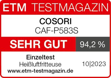 Аерофритюрниця COSORI Dual Blaze XXL 6,4 л з Wi-Fi, 12 програм, 1700 Вт, темно-сіра, книга рецептів