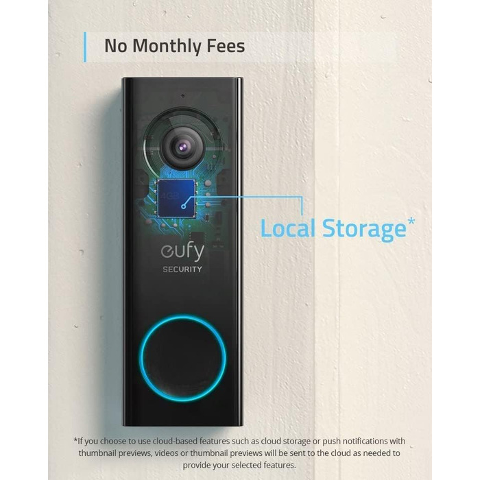Бездротова відеодзвінок eufy Security з акумулятором 2K HD, розумна ідентифікація людей, двосторонній аудіо (HomeBase 2 необхідний), відновлений