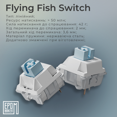 Клавіатура механічна бездротова EPOMAKER AK820 Pro Flying Fish White (AK820-PRO-W-FF)