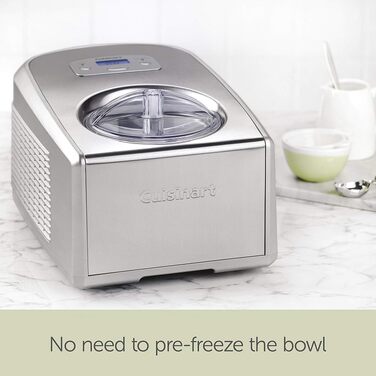 Морожениця Cuisinart ICE100BCU професійна, 1.5л, срібляста - для морозива, йогурту та сорбету