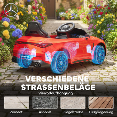 Електромобіль для дітей Kinder, дизайн Mercedes-Benz, двигун 12V, пульт дистанційного керування, світлодіодні фари, музика, для дітей віком 3-6 років, червоний