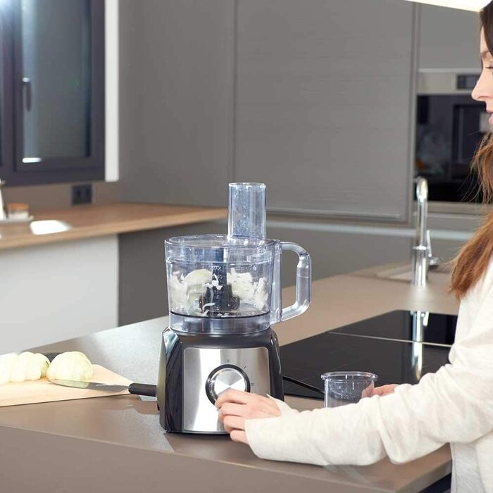 Кухонний комбайн BLACK+DECKER BXFPA1200E, 1200Вт, 1,5л, 2 швидкості, турборежим, 8 насадок, антивідбиткове покриття, ножі з нержавіючої сталі, BPA-free
