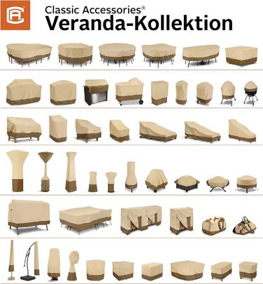 Захисний чохол для садової парасольки Classic Accessories Veranda, колір Pebble/Bark/Earth, 335 см