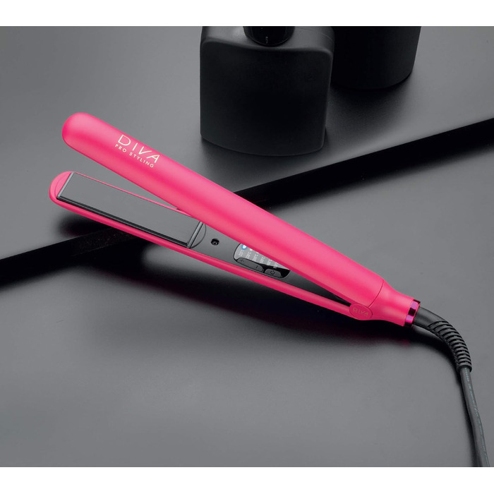 Професійний керамічний випрямляч для волосся Diva Pro Styling Digital, автоматичне вимкнення, 3 м кабель, магента