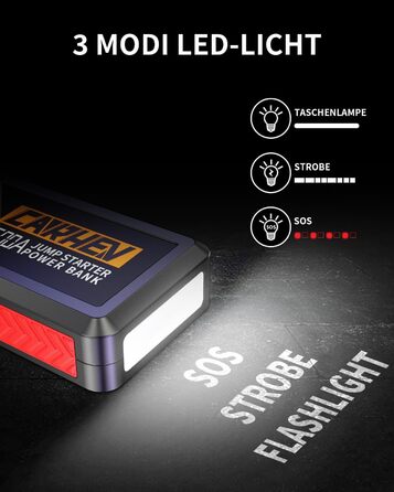 Powerbank для авто Starthilfe 5000A: зарядний пристрій, бустер, 12V, 8.0L бензин/дизель, USB, LED ліхтарик