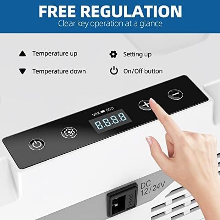 Автомобільний компресорний холодильник Wannyton 18л, 100-240V/12V, для напоїв, чорно-білий